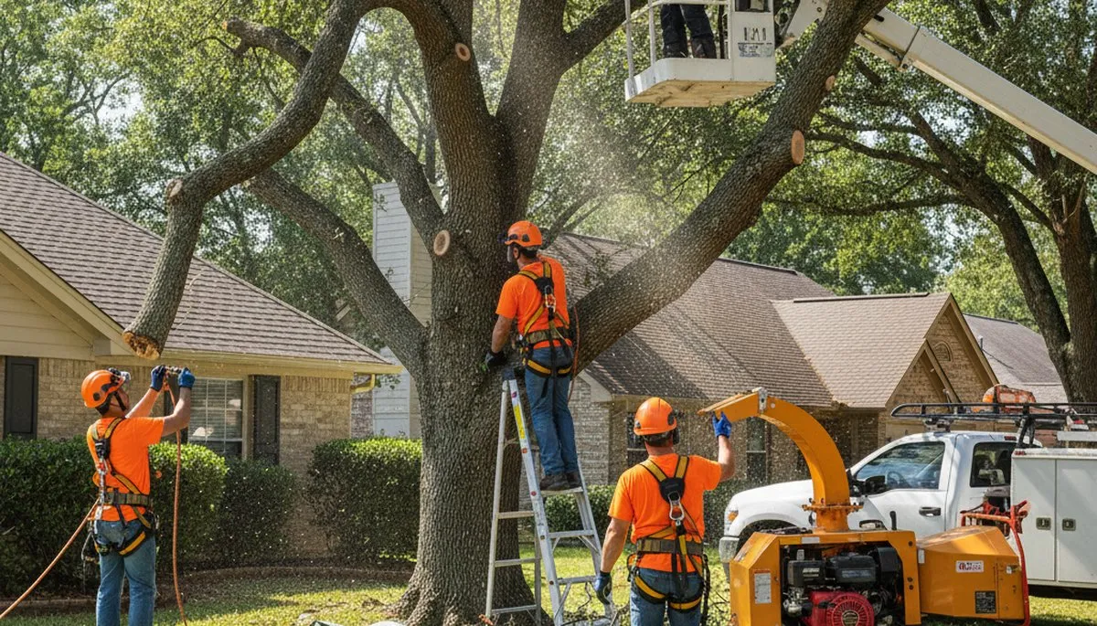 Cape Coral, FL tree trimming crew pruning trees for safety and healthy landscape care